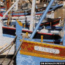 Illustration de la référence Photo-mosaïques 220820051845a - Bateaux de pêcheurs à St-Tropez 
