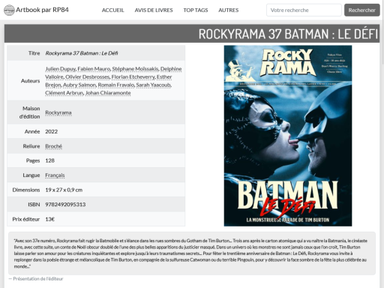 Avis de livre - Toutes les informations du livre et l'avis détaillé avec tags