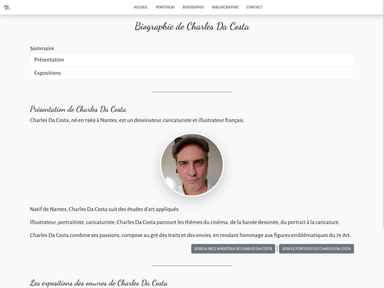 Biographie - Section biographie qui présente Charles Da Costa