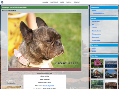 Photographie - Page d'une photographie par Romain Petit avec toutes les données techniques