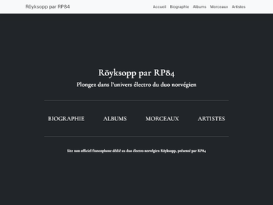 Page d'accueil immersive – atmosphère visuelle inspirée par l’univers du duo