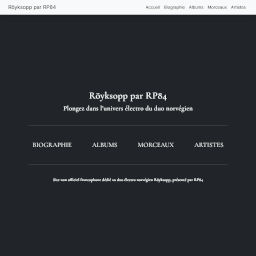 [Portfolio] Röyksopp par RP84, site hommage au duo électro norvégien Röyksopp