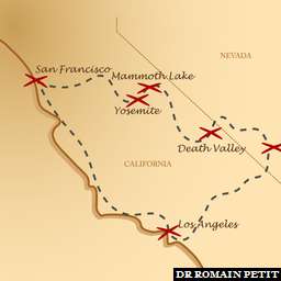 Illustration de la référence Carte itinéraire road trip west coast USA 2012 