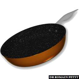 Illustration de la référence Poêle pierre et cuivre modélisée en 3D et texturée 