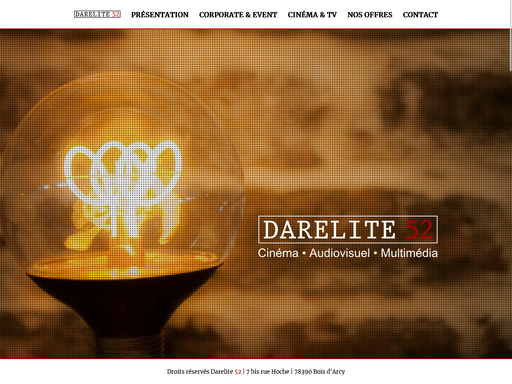 Capture d'écran de la page d'accueil du site www.darelite52.com
