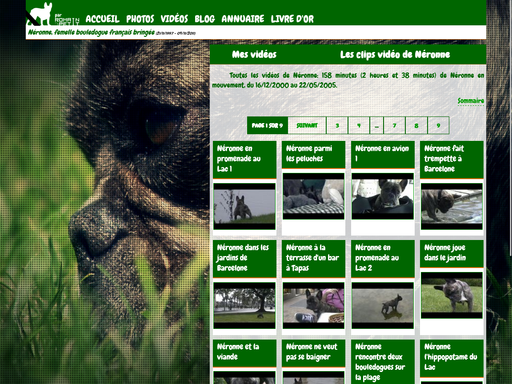 Capture d'écran de la page des videos du site www.neronne.fr
