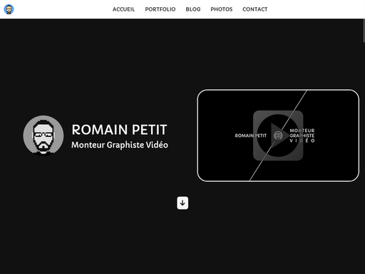 Capture d'écran de la page d'accueil du site www.romainpetit.fr